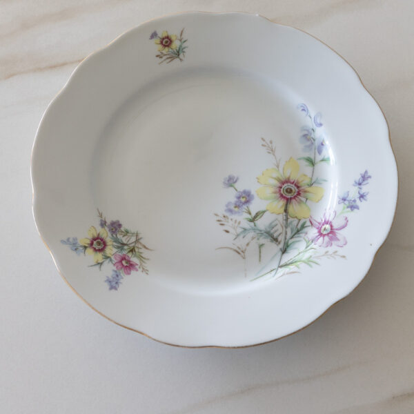 Vintage Porcelain Flowers Dinner Plate