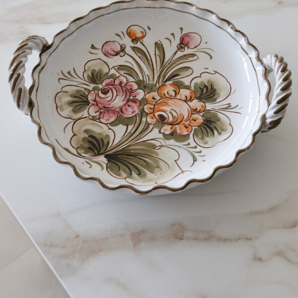 Vintage Hand-Painted Floral Tray