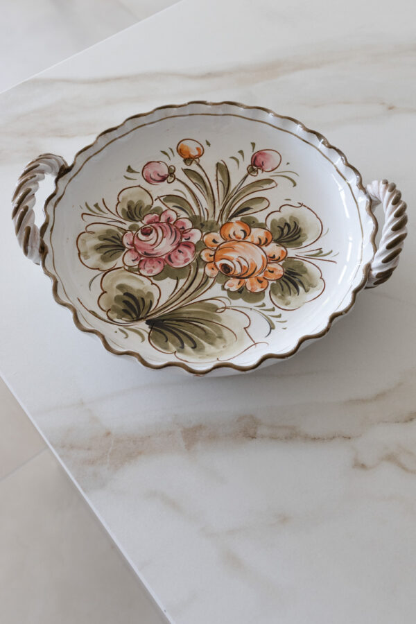 Vintage Hand-Painted Floral Tray