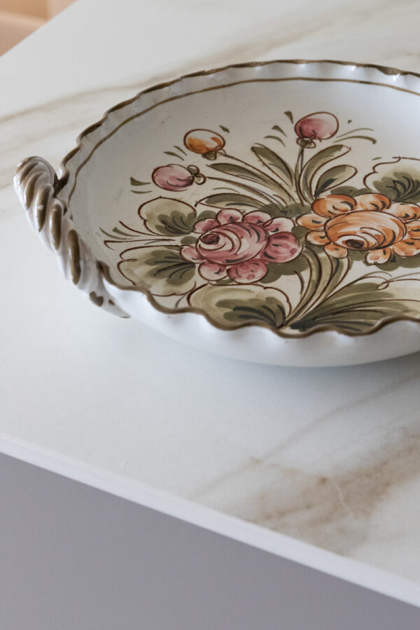 Vintage Hand-Painted Floral Tray