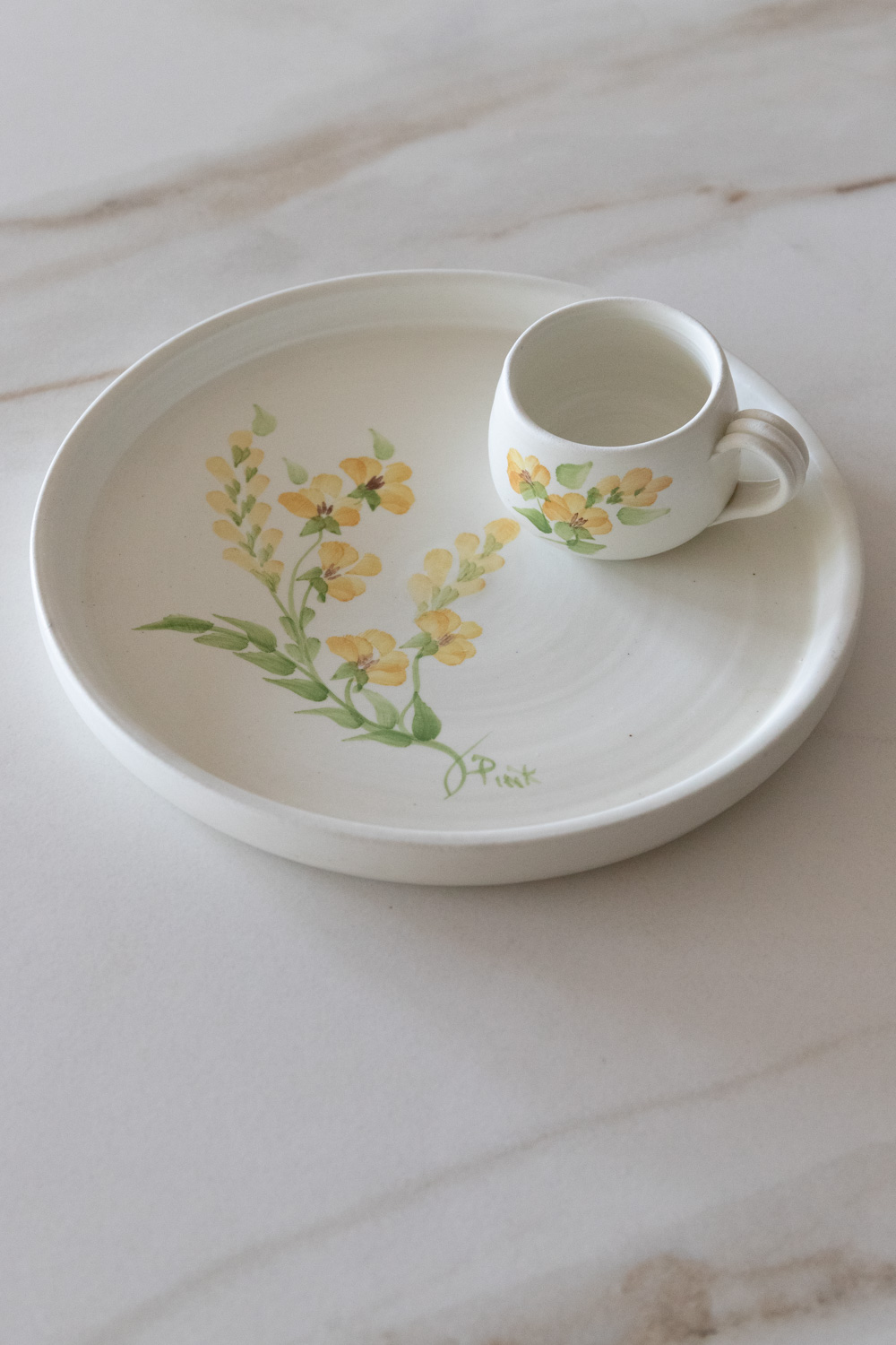 Vintage Ceramic Hand-Painted Breakfast Set