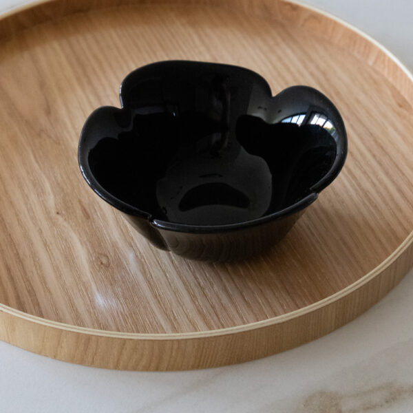 Vintage Black Flower Bowl