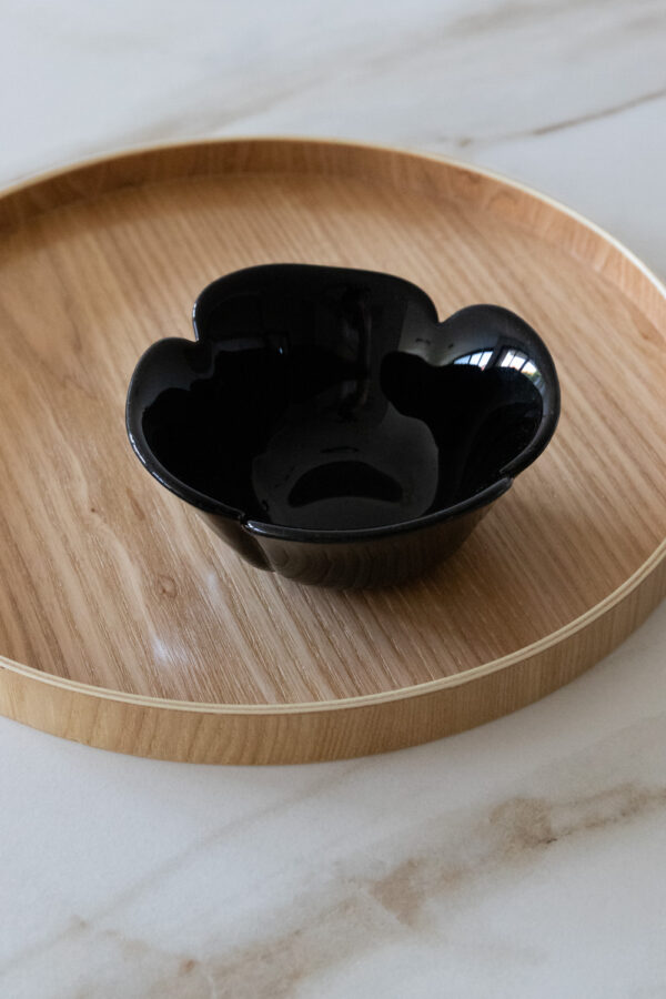 Vintage Black Flower Bowl