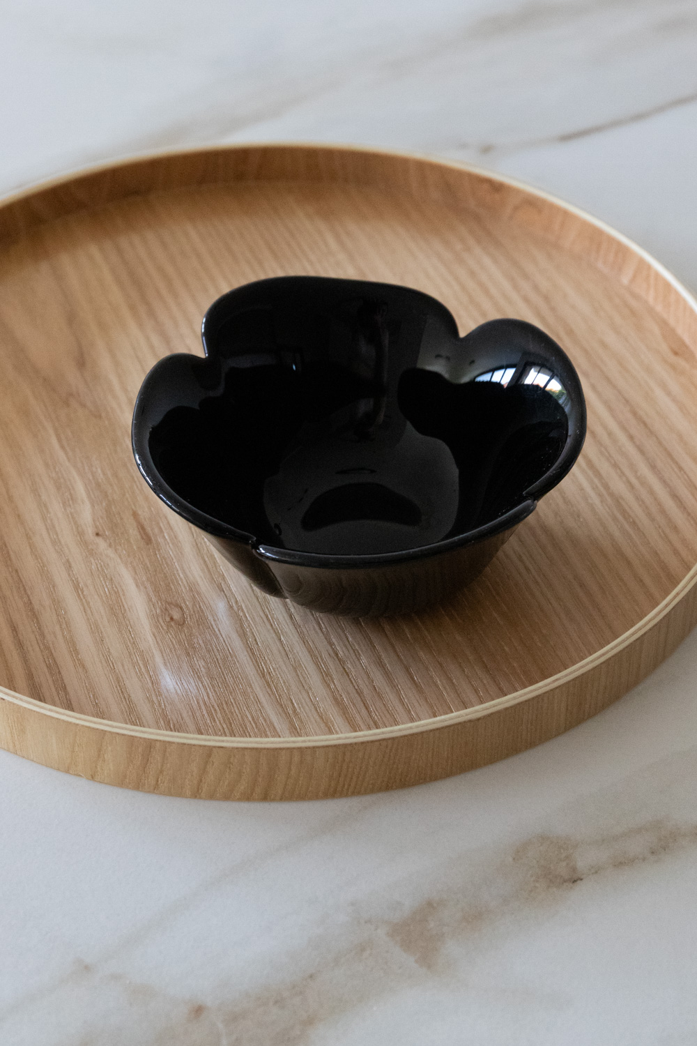 Vintage Black Flower Bowl