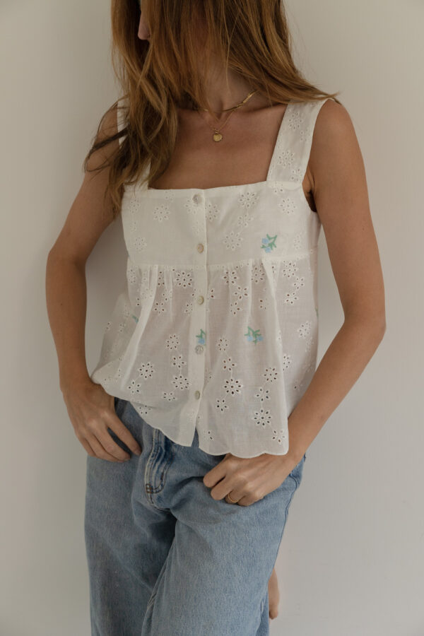 Zoe Lace Embroidery Cotton Top