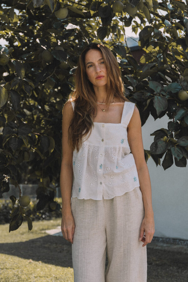 Zoe Lace Embroidery Cotton Top