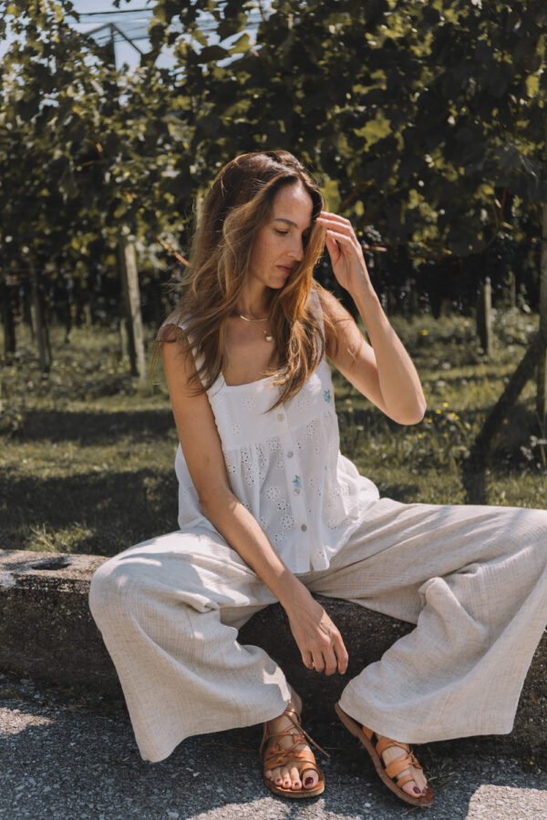 Zoe Lace Embroidery Cotton Top
