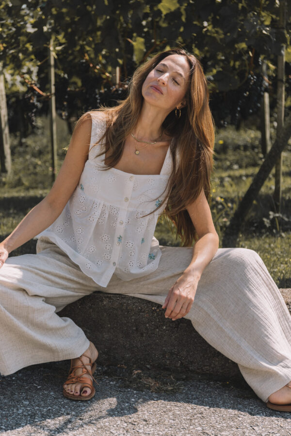 Zoe Lace Embroidery Cotton Top