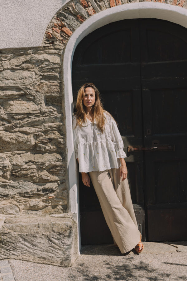 Zoe Lace Embroidery Cotton Blouse